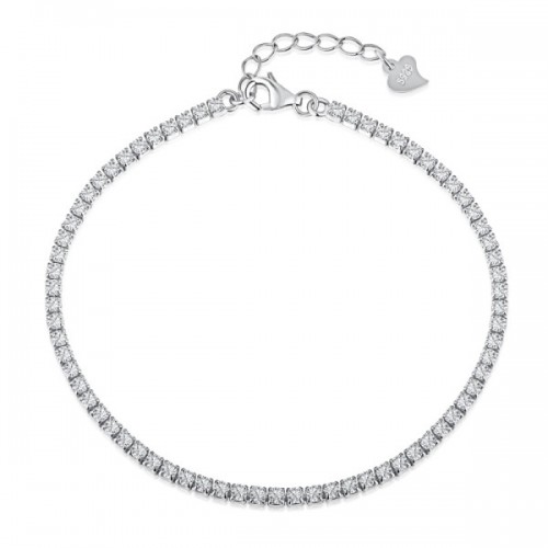 Bratara Tennis din Argint 925 placată cu Rodiu și Pietre Cubic Zirconia Transparente, 1.5mm  Sandra Ferretti