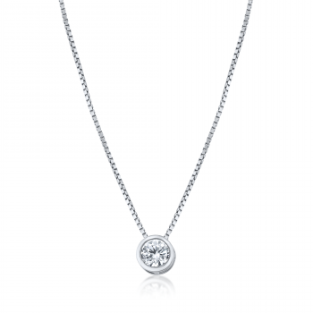Colier din Argint 925 cu Pandantiv Diamond Style, Placat cu Rodiu