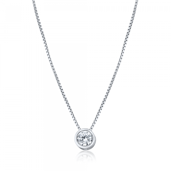 Colier din Argint 925 cu Pandantiv Diamond Style, Placat cu Rodiu Colier din Argint 925 cu Pandantiv Diamond Style, Placat cu Rodiu