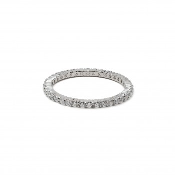 Inel Eternity din Argint 925 Placat cu Rodiu și Pietre Cubic Zirconia Transparente  Sandra Ferretti