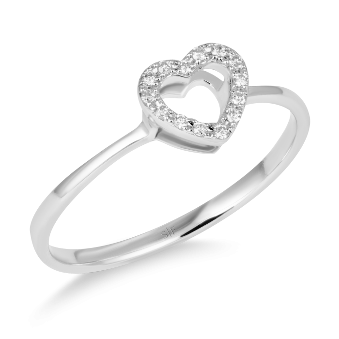 Portsmouth- Ring 14K Weißgold mit 0,05 Karat Diamanten Sandra Ferretti