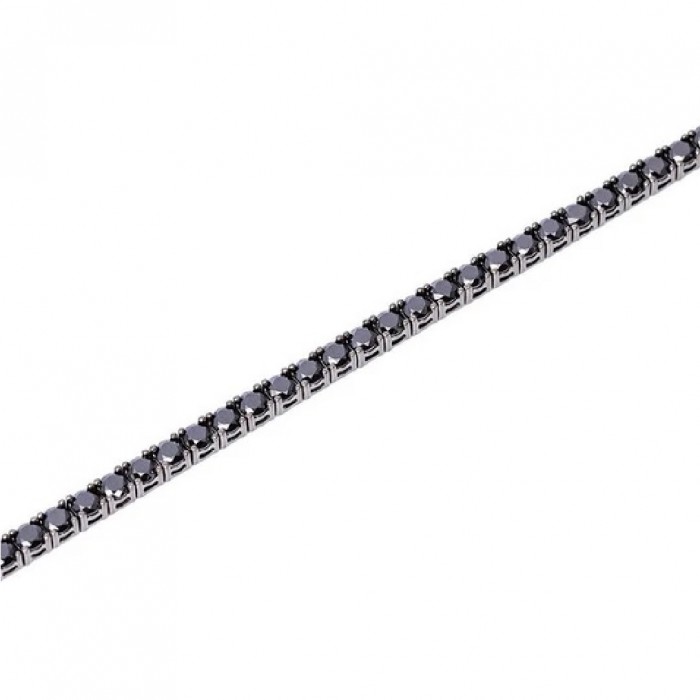 Bratara Tennis din Argint 925 All Black placată cu Rodiu și Pietre Cubic Zirconia, 2.5mm
