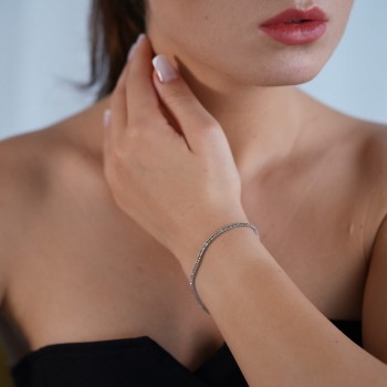Tennisarmband aus 18 Karat Weißgold mit Champagner-Naturdiamanten von 2,37 ct Sandra Ferretti