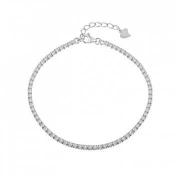 Tennisarmband aus 925er Sterlingsilber, vergoldet mit Rhodium und Zirkonia-Steinen, 2 mm  Sandra Ferretti