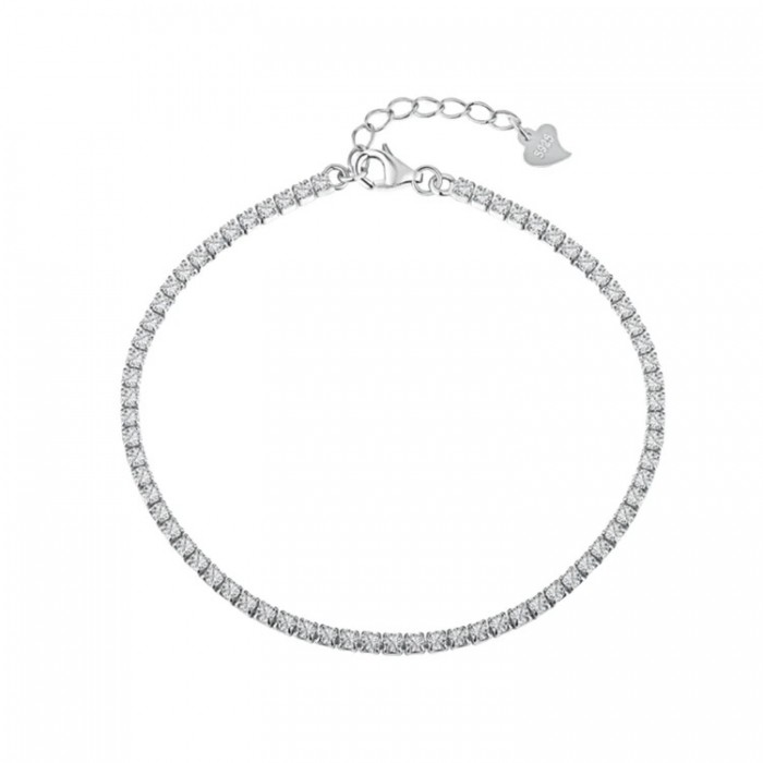 Tennisarmband aus 925er Sterlingsilber, vergoldet mit Rhodium und Zirkonia-Steinen, 2 mm  Sandra Ferretti