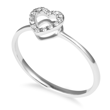 Portsmouth- Ring 14K Weißgold mit 0,05 Karat Diamanten Sandra Ferretti