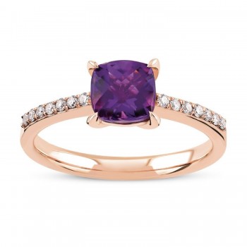Torino- Ring 18K Rosegold mit 0,85 Karat Amethyst und 0,10 Karat Diamanten Sandra Ferretti