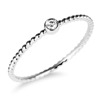 Barcelona- Ring 14K Weißgold mit 0,03 Karat Diamant Sandra Ferretti
