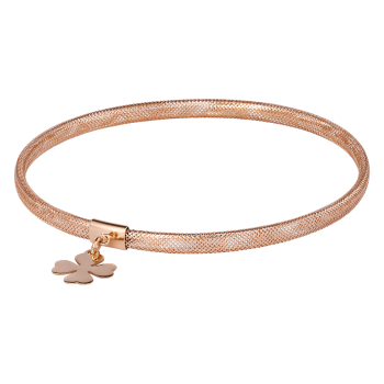 Bratara Elastica din Aur Galben de 14 K cu Trifoi