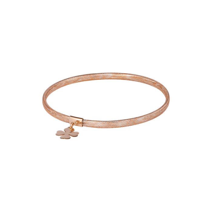 Bratara Elastica din Aur Galben de 14 K cu Trifoi