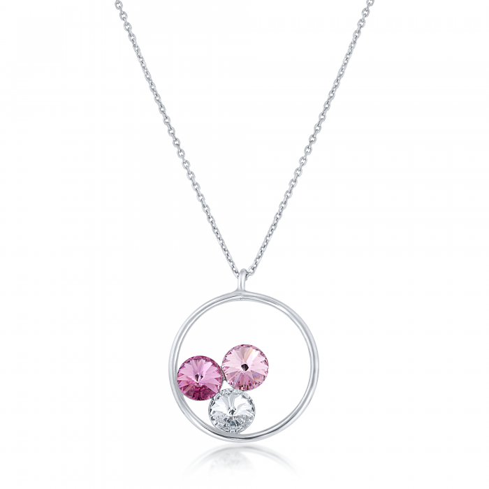 Colier din Argint cu Pietre Swarovsky Placat cu Rodiu Colier din Argint cu Pietre Swarovsky Placat cu Rodiu