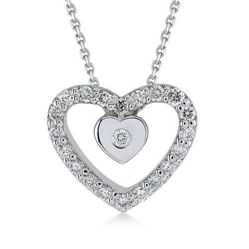 Birmingham-Halskette 14K Weißgold mit 0,13 Karat Diamant Sandra Ferretti