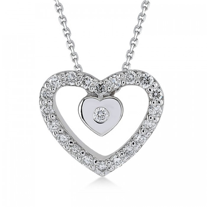 Birmingham-Halskette 14K Weißgold mit 0,13 Karat Diamant Sandra Ferretti