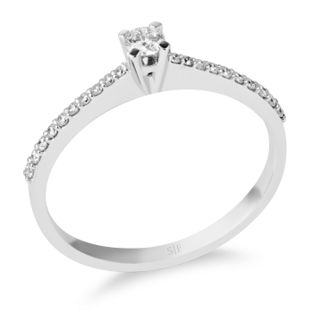 Bergen- Ring 18K Weißgold mit 0,23 Karat Diamanten Sandra Ferretti