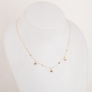 Halskette aus 18 Karat Gelbgold mit Diamantwürfeln und -kugeln