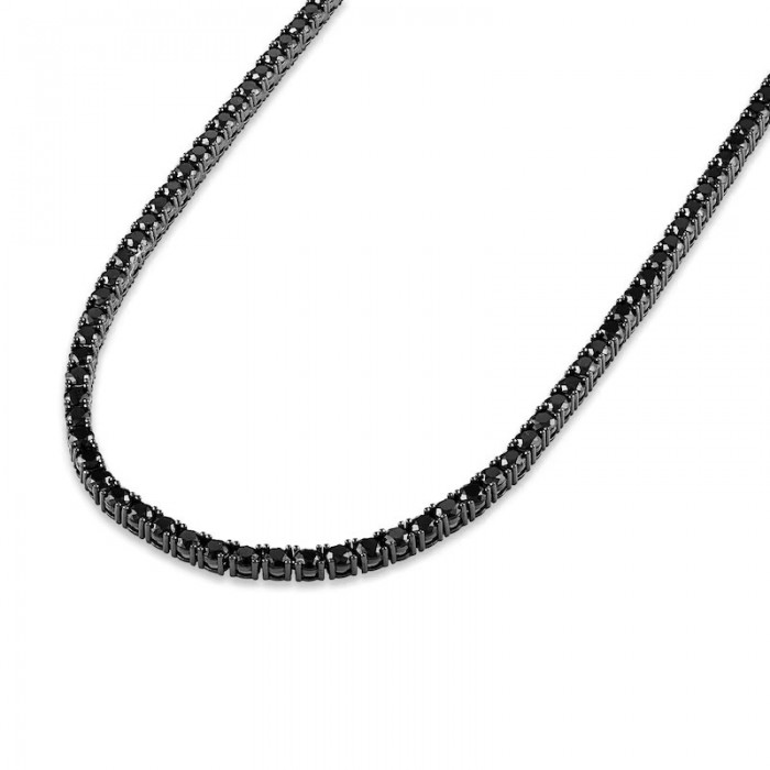 Colier Tennis din Argint 925 All Black placat cu Rodiu și Pietre Cubic Zirconia, 2.5mm