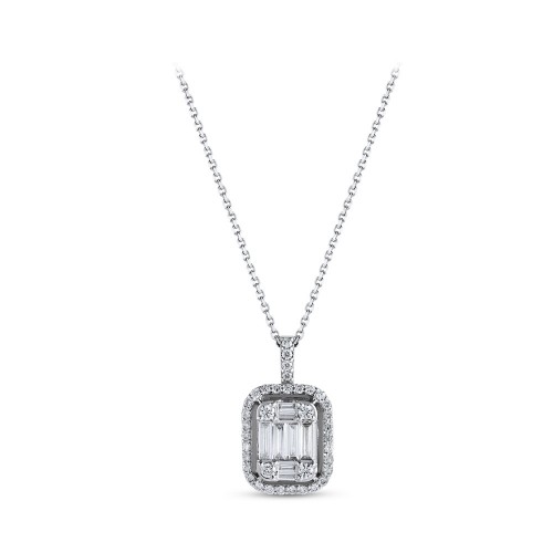 Colier Antverpen Aur Alb 14K cu Diamante de 0.21 Carate Sandra Ferretti