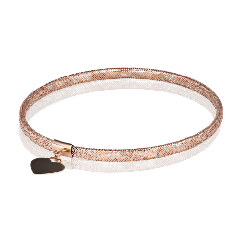 Bratara Elastica din Aur Galben de 14 K cu Inima