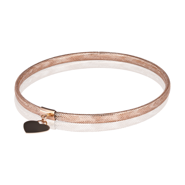Bratara Elastica din Aur Galben de 14 K cu Inima