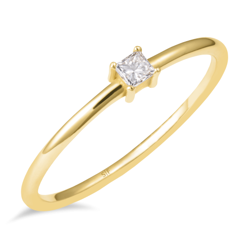 Skopje- Ring 14K Gelbgold mit Diamant 0,09 Karat Sandra Ferretti