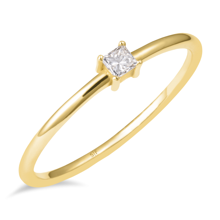 Skopje- Ring 14K Gelbgold mit Diamant 0,09 Karat Sandra Ferretti