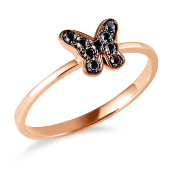Moskauer Ring 14K Roségold mit 0,11 Karat schwarzen Diamanten Sandra Ferretti