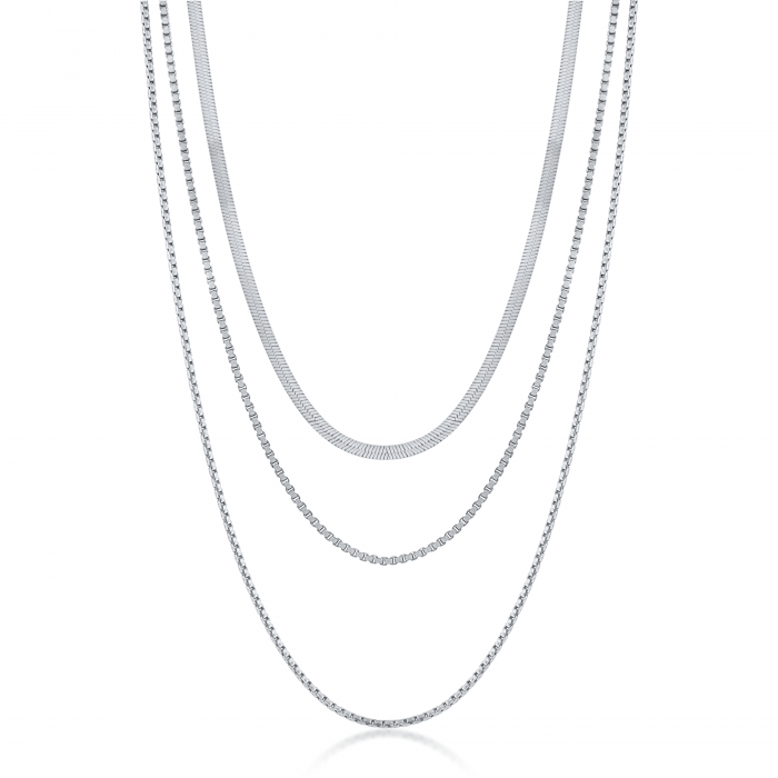 Colier din Argint 925  Multilant Placat cu Rodiu
