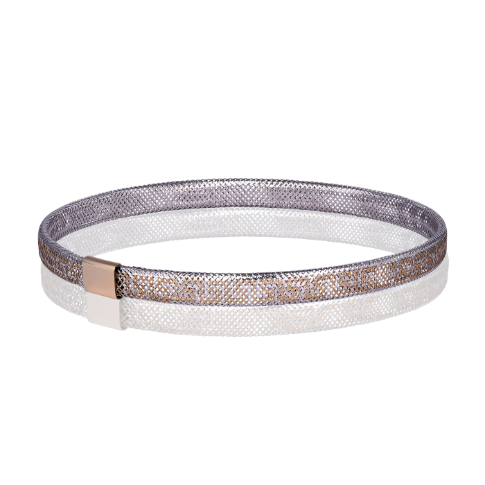 Bratara Versace Elastica din Aur Alb si Galben 14 kt