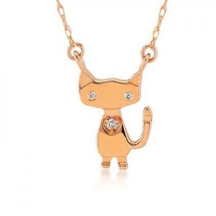 Lille-Halskette 14K Roségold mit 0,02 Karat Diamanten Sandra Ferretti Lille-Halskette 14K Roségold mit 0,02 Karat Diamanten Sandra Ferretti