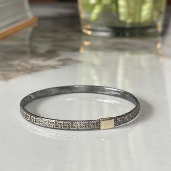 Bratara Versace Elastica  din Aur Galben si Negru 14 Kt