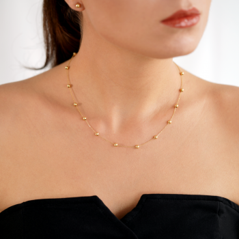 Halskette aus 18 Karat Gelbgold mit Kugeln