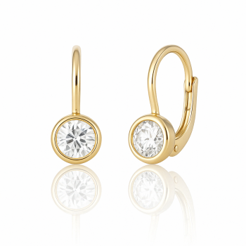Cercei cu Tortite pentru Copii din Aur Galben de 14K cu Zirconia