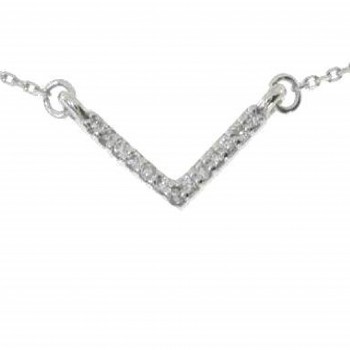 Donetk-Halskette 14K Weißgold mit 0,03 Karat Diamanten Sandra Ferretti