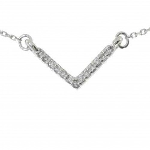 Donetk-Halskette 14K Weißgold mit 0,03 Karat Diamanten Sandra Ferretti