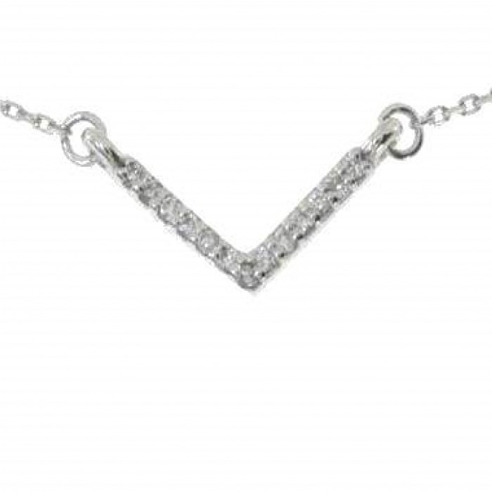 Donetk-Halskette 14K Weißgold mit 0,03 Karat Diamanten Sandra Ferretti