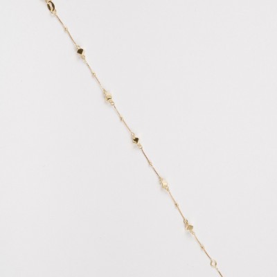 Bratara din Aur Galben de 18K cu Bile Diamantate, Cuburi si Lant Diamantat