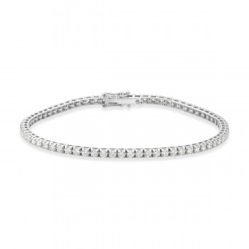 Tennisarmband aus 18 Karat Weißgold mit natürlichen Diamanten von 2,19 Karat Sandra Ferretti