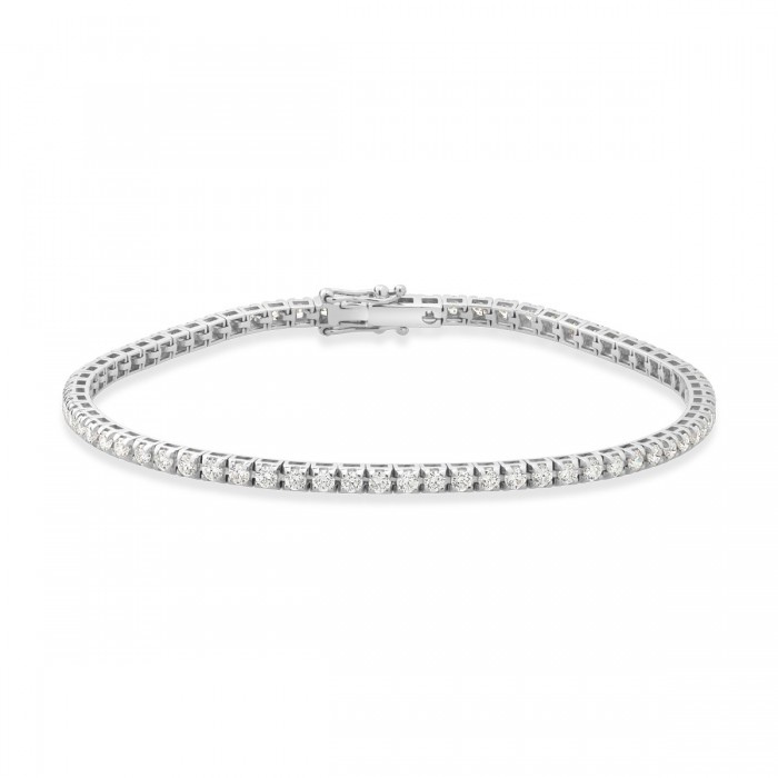 Tennisarmband aus 18 Karat Weißgold mit natürlichen Diamanten von 2,19 Karat Sandra Ferretti