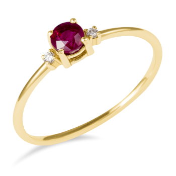 Anvers- Ring 14K Gelbgold mit 0,03 Karat Diamanten und 0,40 Karat Rubin Sandra Ferretti