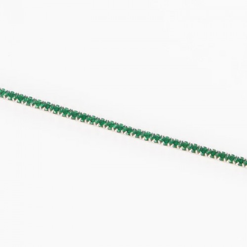 Bratara Tennis din Argint 925 placată cu Rodiu și Pietre Cubic Zirconia Verzi, 1.5mm