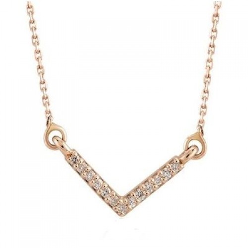 Rin-Halskette 14K Roségold mit 0,03 Karat Diamanten Sandra Ferretti