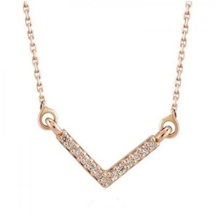 Rin-Halskette 14K Roségold mit 0,03 Karat Diamanten Sandra Ferretti