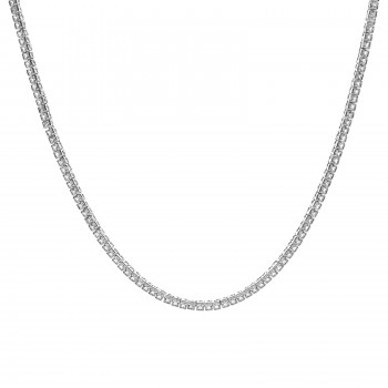 Set bijuterii Tennis din Argint 925 placate cu Rodiu și Pietre Cubic Zirconia, 2mm, Bratara + Colier  Sandra Ferretti