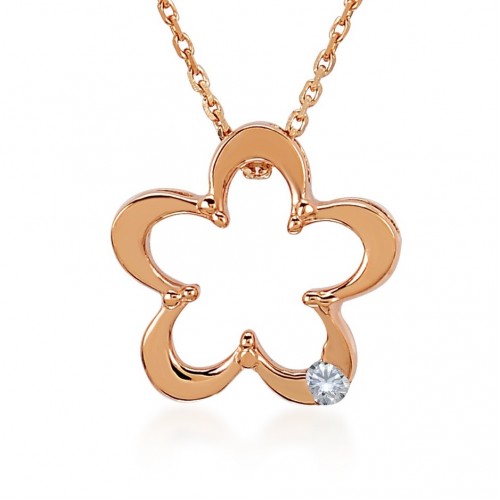 Mastricht-Halskette 14K Roségold mit 0,02 Karat Diamanten Sandra Ferretti