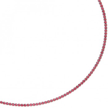 Bratara Tennis din Argint 925 placată cu Rodiu și Pietre Cubic Zirconia Rosii, 1.5mm  Sandra Ferretti