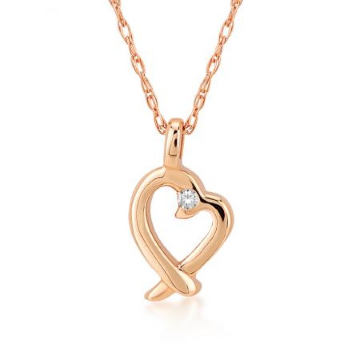 Leeds-Halskette 14K Roségold mit 0,01 Karat Diamant Sandra Ferretti