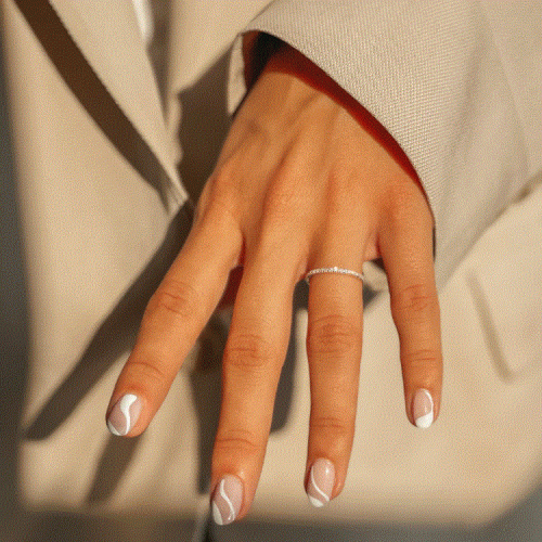 Inel Eternity din Argint 925 Placat cu Rodiu și Pietre Cubic Zirconia Transparente