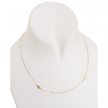 Rosenkranzkette aus 18 Karat Gelbgold mit Diamantkugeln