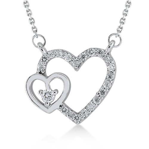 Beverly-Halskette 14K Weißgold mit 0,10 Karat Diamant Sandra Ferretti