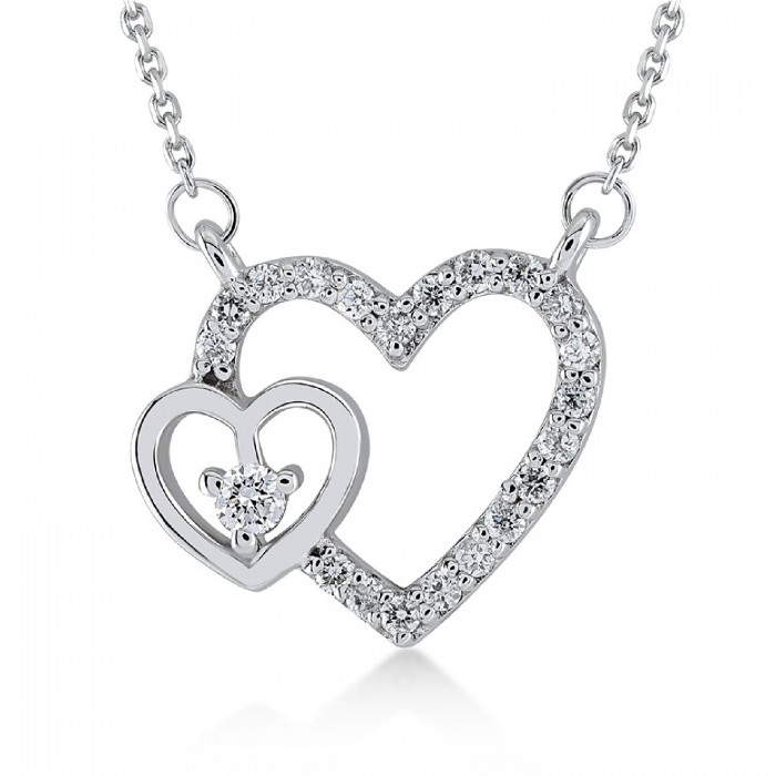 Beverly-Halskette 14K Weißgold mit 0,10 Karat Diamant Sandra Ferretti